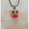 Collier fantaisie de noël - renne de noël