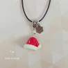 Collier fantaisie de noël - bonnet papa noël