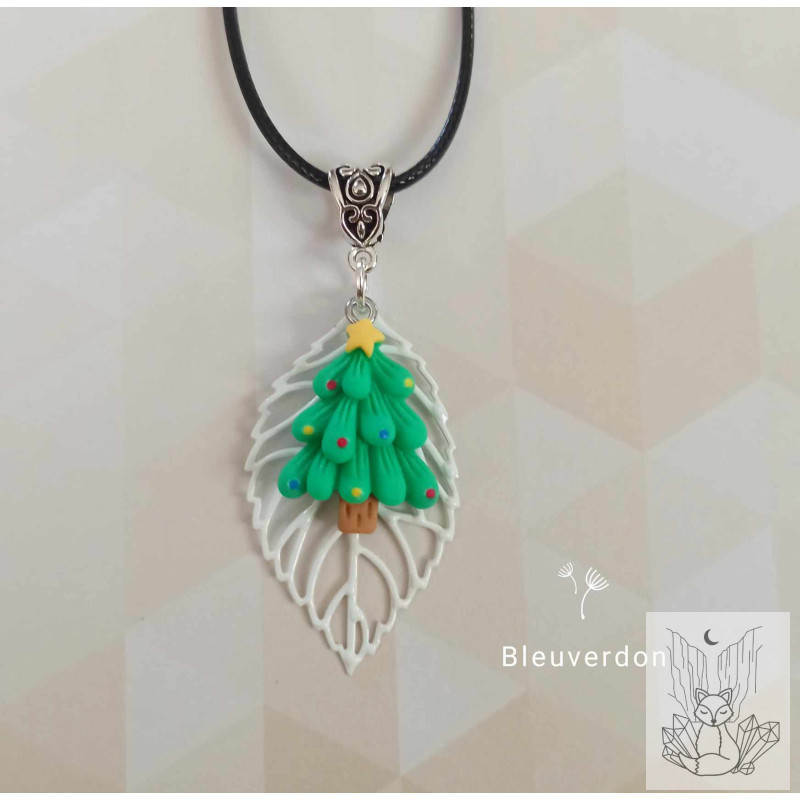 Collier fantaisie de noël - sapin de noël