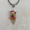 Collier fantaisie de noël - renne de noël