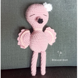 Amigurumi flamant rose  , Peluche flamant rose au crochet