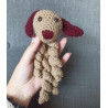 DESTOCKAGE prix mini , peluche chien à tentacules fait main au crochet