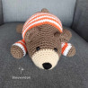 Amigurumi ours couché , peluche ours au crochet