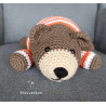Amigurumi ours couché , peluche ours au crochet