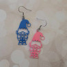 Boucles d'oreilles asymétriques gnomes