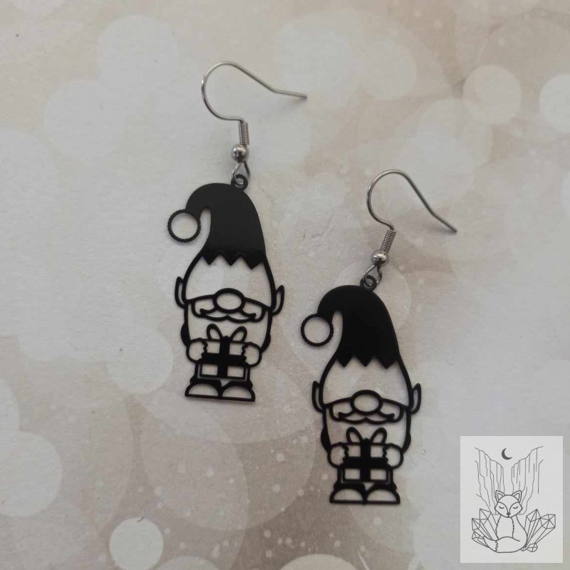 Boucles d'oreilles gnomes noirs