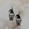 Boucles d'oreilles gnomes noirs