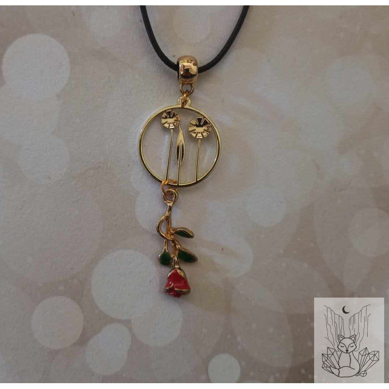 Collier fantaisie rose éternelle