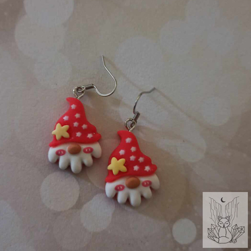 Boucles d'oreilles gnomes de noël