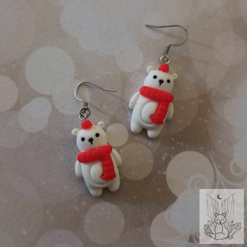 Boucles d'oreilles ours de noel