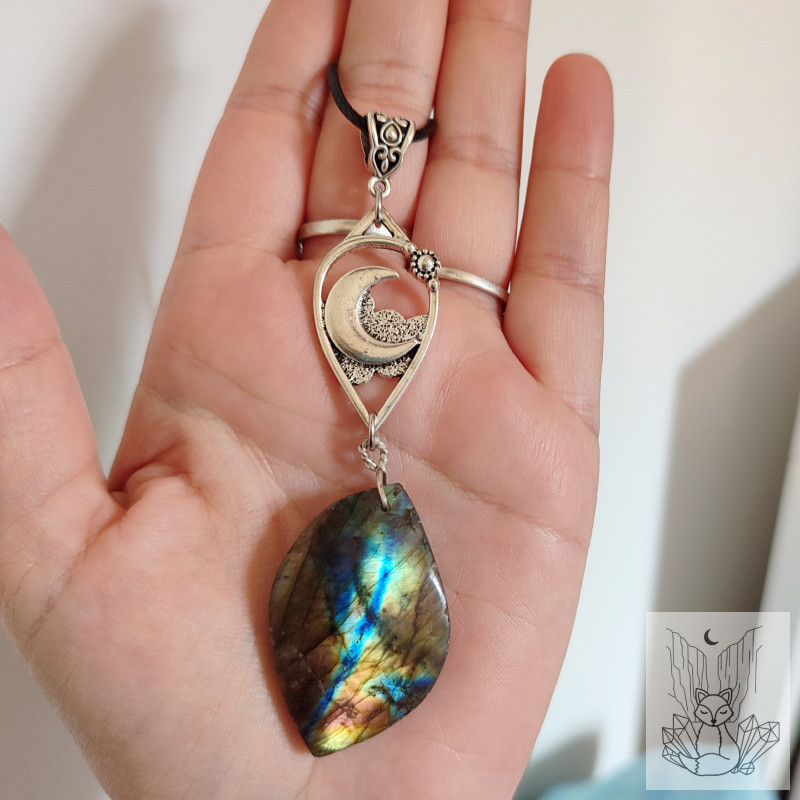 Collier lune et labradorite