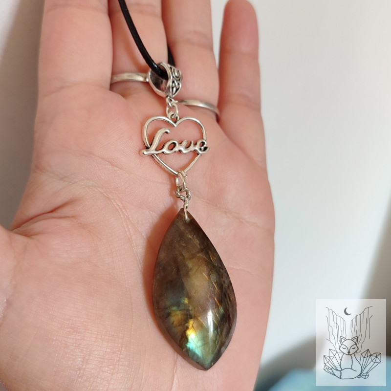 Collier love et labradorite
