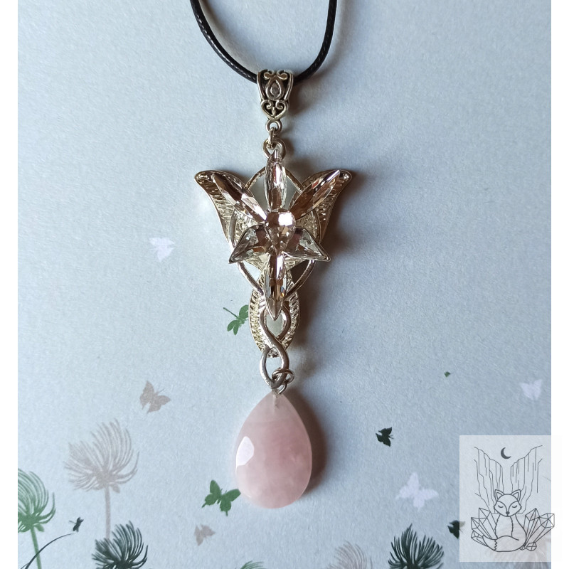 collier quartz rose