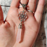 Collier quartz rose et fleur de vie