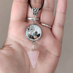 Collier quartz rose et...