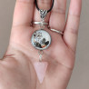 Collier quartz rose et cabochon
