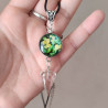 Collier cristal de roche et cabochon