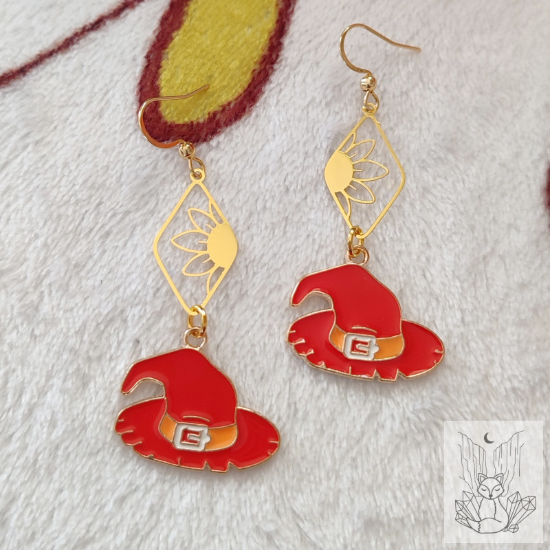 Boucles d'oreilles chapeaux de sorcières