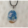 Collier résine et bois collection Océan. Pièce unique