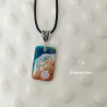 Collier résine et bois collection Océan. Pièce unique