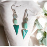 Boucles d'oreilles triangles avec perles en labradorite