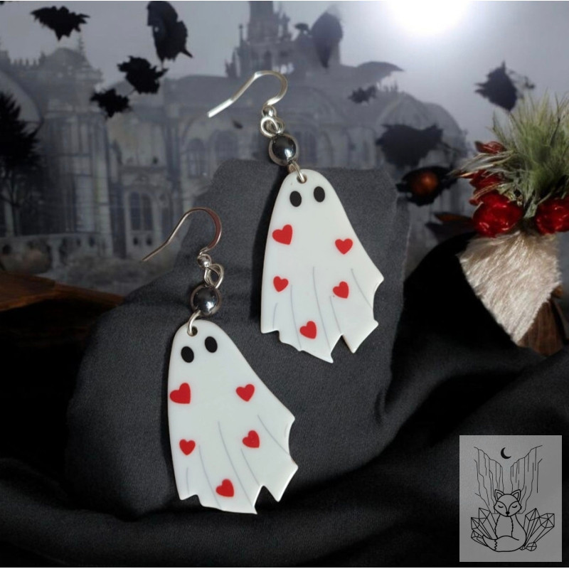 Boucles d'oreilles - fantômes halloween