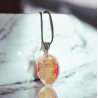 Collier résine feuille d'or.Pièce unique
