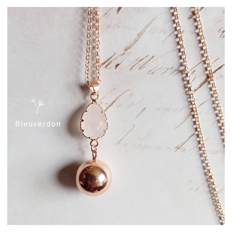 Bola de grossesse quartz rose or rose