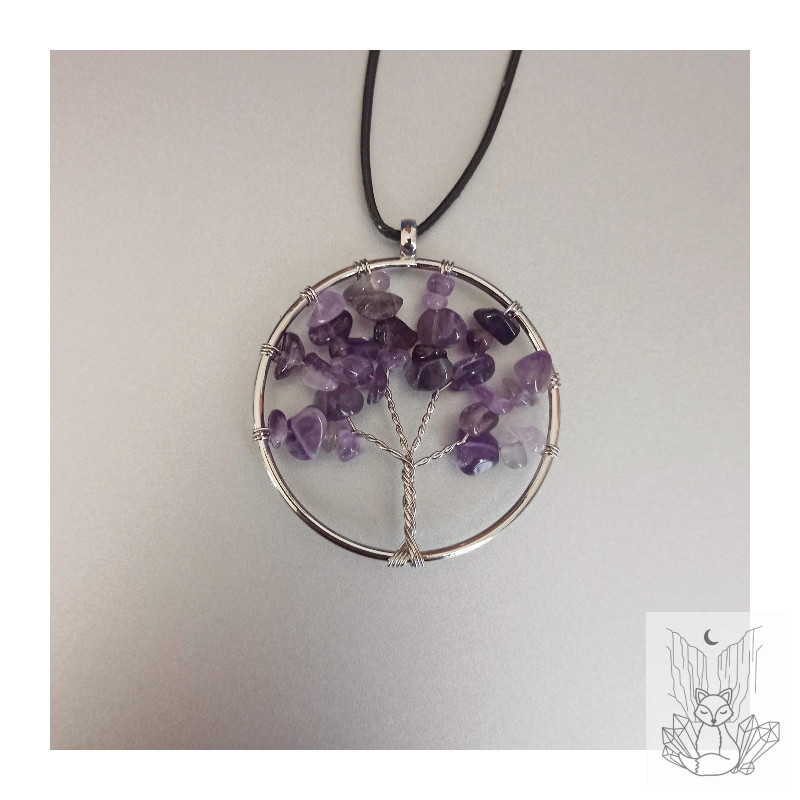 Collier arbre de vie en améthyste