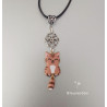 Collier fantaisie chat et fleur de vie