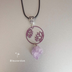 Collier lotus et améthyste