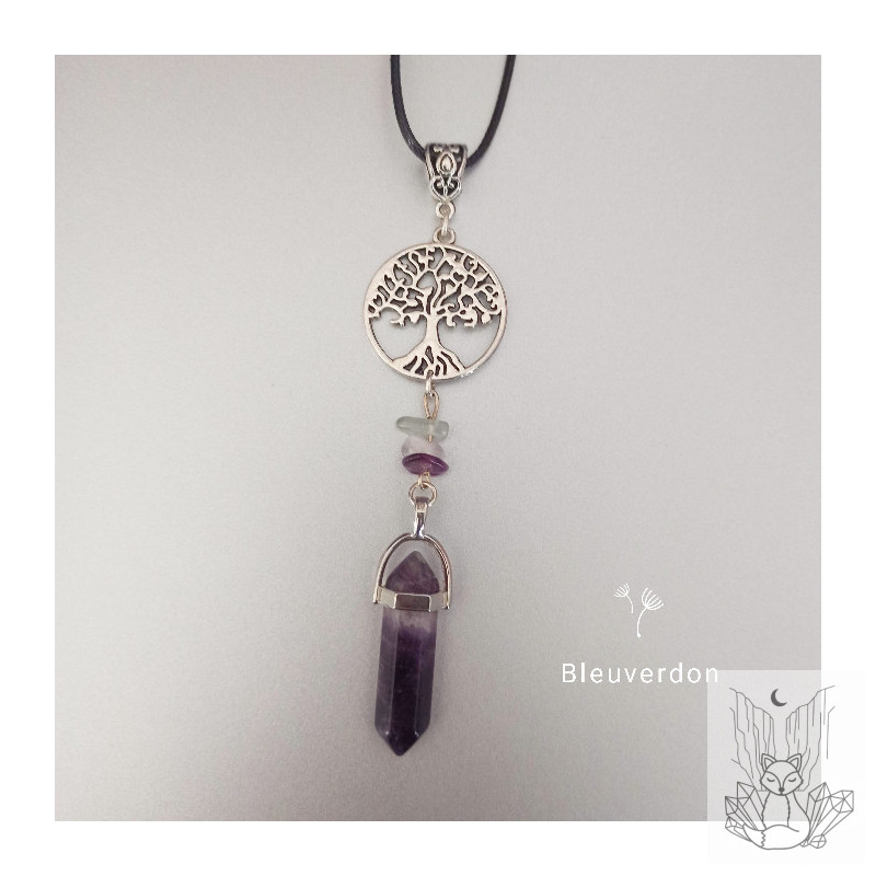 Collier arbre de vie et fluorite