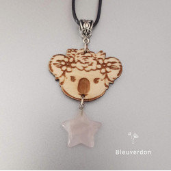 Collier koala en bois et...