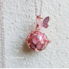 Bola de grossesse arbre de vie et papillon or rose