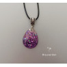Collier en résine paillettes violettes