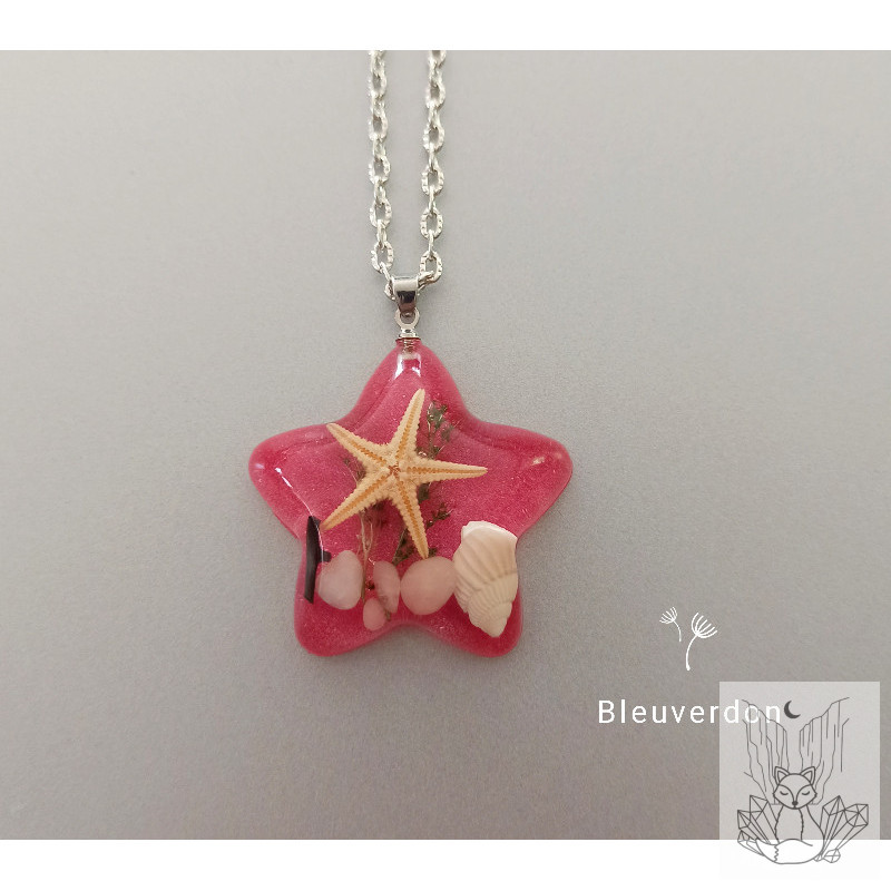 Collier en résine étoile de mer