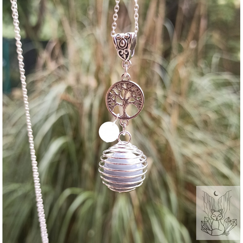 Bola de grossesse arbre de vie et quartz rose