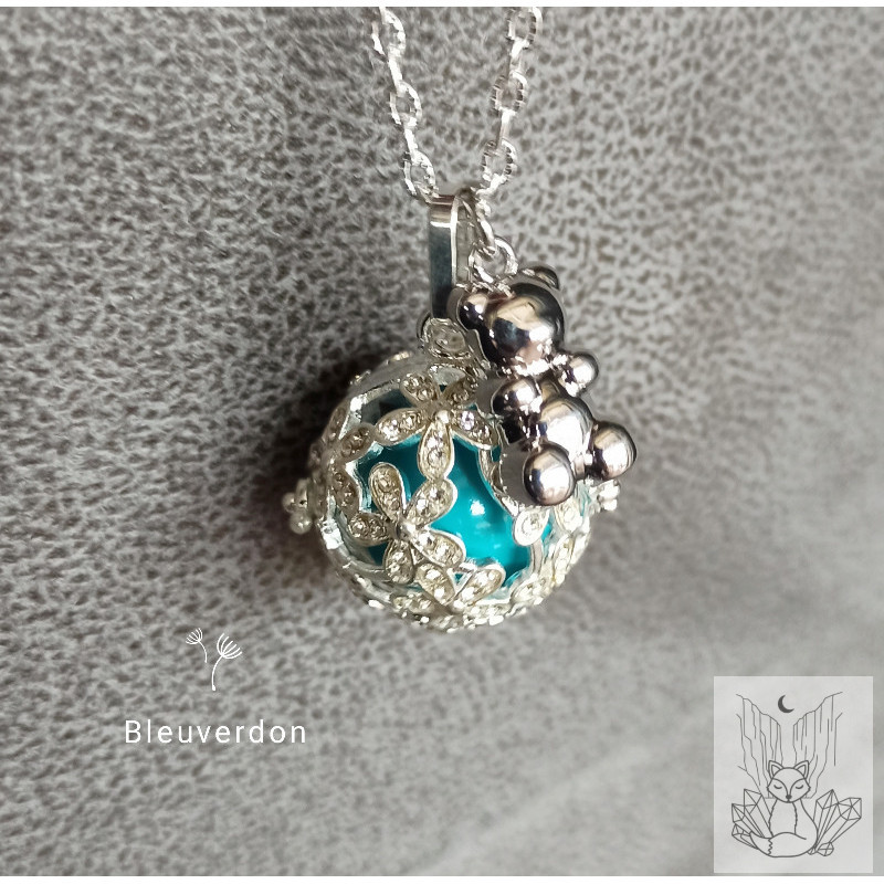 Bola de grossesse fleur à strass et ourson