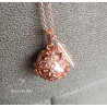 Bola de grossesse or rose fleur à strass et plume