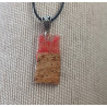 Collier résine pailletée effet bois