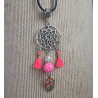 collier attrape rêve rose