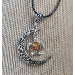 Collier lune et tortue en...