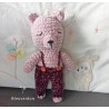 Amigurumi ourson rose  , Peluche ours au crochet