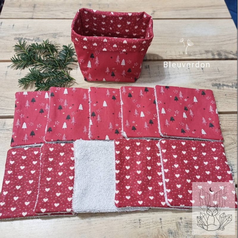 10 grandes lingettes démaquillantes + panier