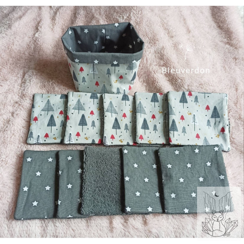 10 grandes lingettes démaquillantes + panier