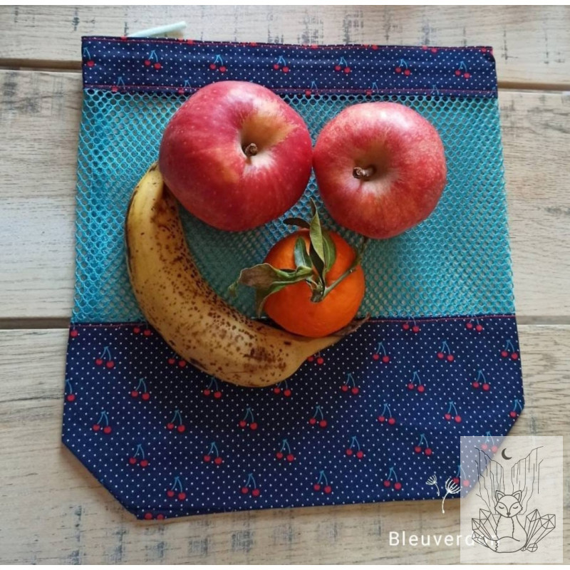 Sac à vrac en tissus Sac fruits et légumes . Sac filet. Filet à linge. 0 déchet . Filet à fruit. Filet à légumes