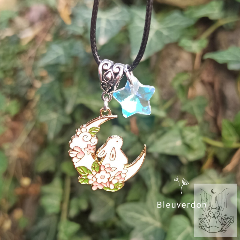 Collier lapin et coeur