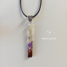 Collier résine et bois féerie florale