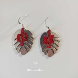 Boucles d'oreilles monstera...